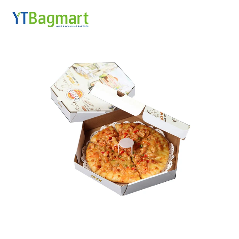 
Pizza Packing Box with Logo Ytbagmart Custom Packaging 9 Inch Paperboard Recyclable UV Coating Varnishing Embossing Stamping 