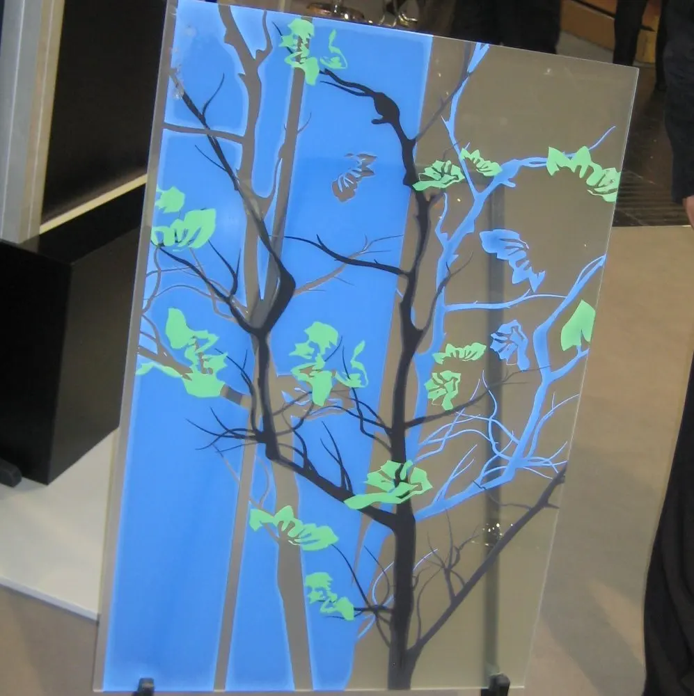 Enameled tempered glass