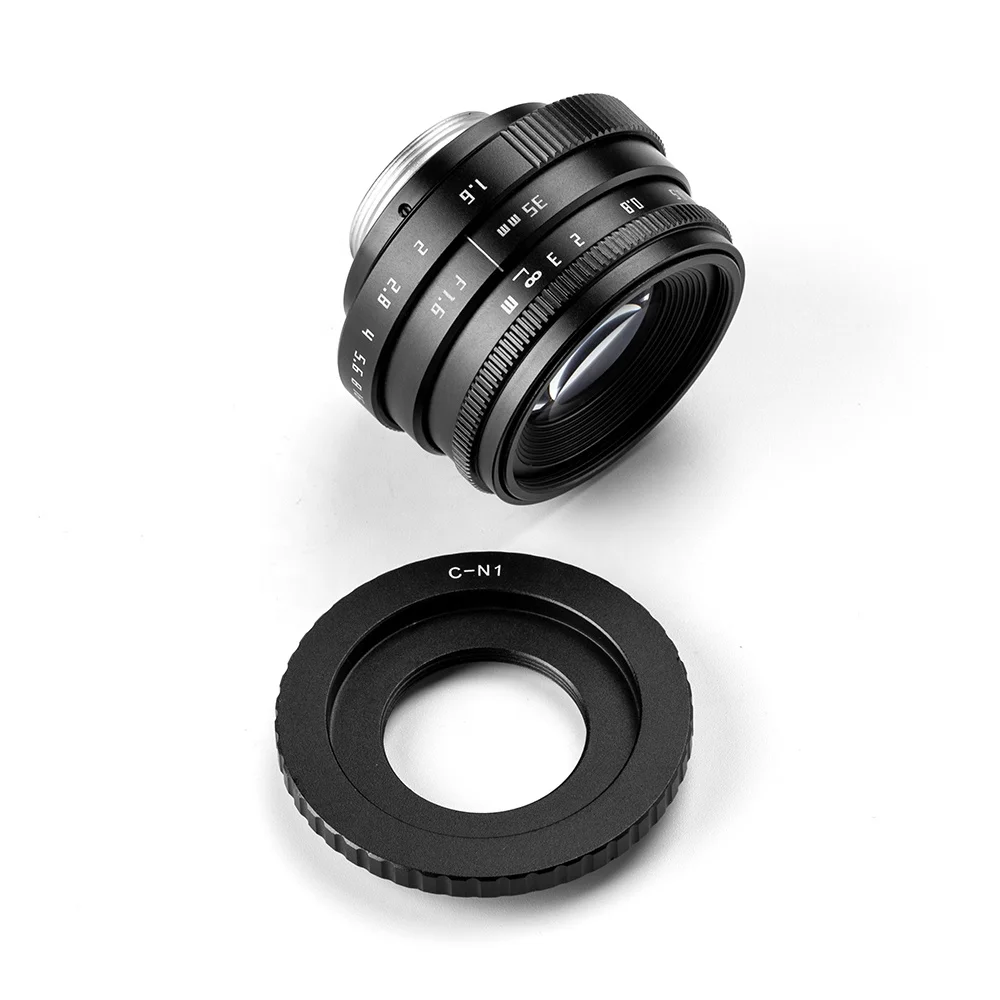 3 in 1 Kit Mini 35mm F1.6 CCTV C Mount Lens With C-N1 Adapter And Macro Ring For Nikon 1 N1 V1 V2 J1 J2 Camera