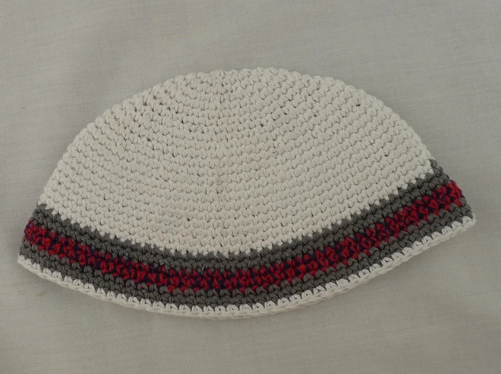 Hand Crochet Jewish Kippah Kippot Yarmulke cap hat 22cm