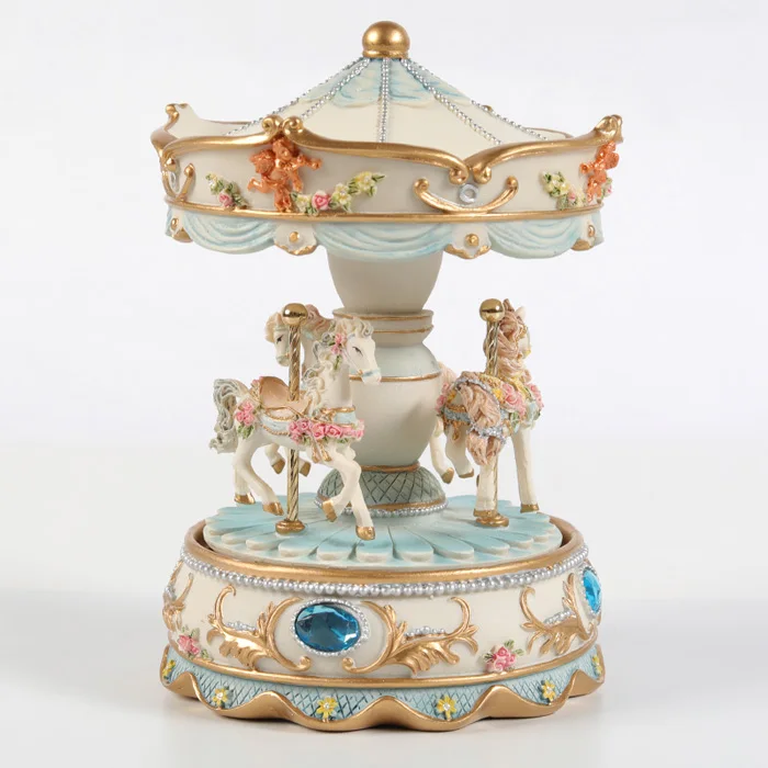 European Christmas Theme Carousel music box