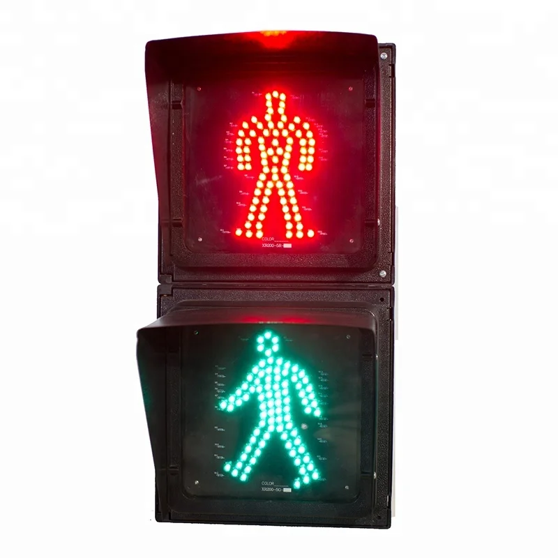 
200mm two section pedestrian signal red green man traffic light, zebra crossing light 