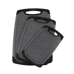 Non stick marble design cutting board 3-piece plastic chopping board set