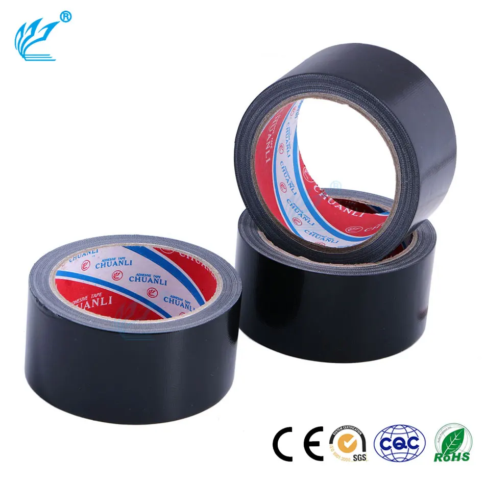 ChuanLi Custom waterproof adhesive carpet black duct tape self adhesive  cloth duct tape 50m wholesale