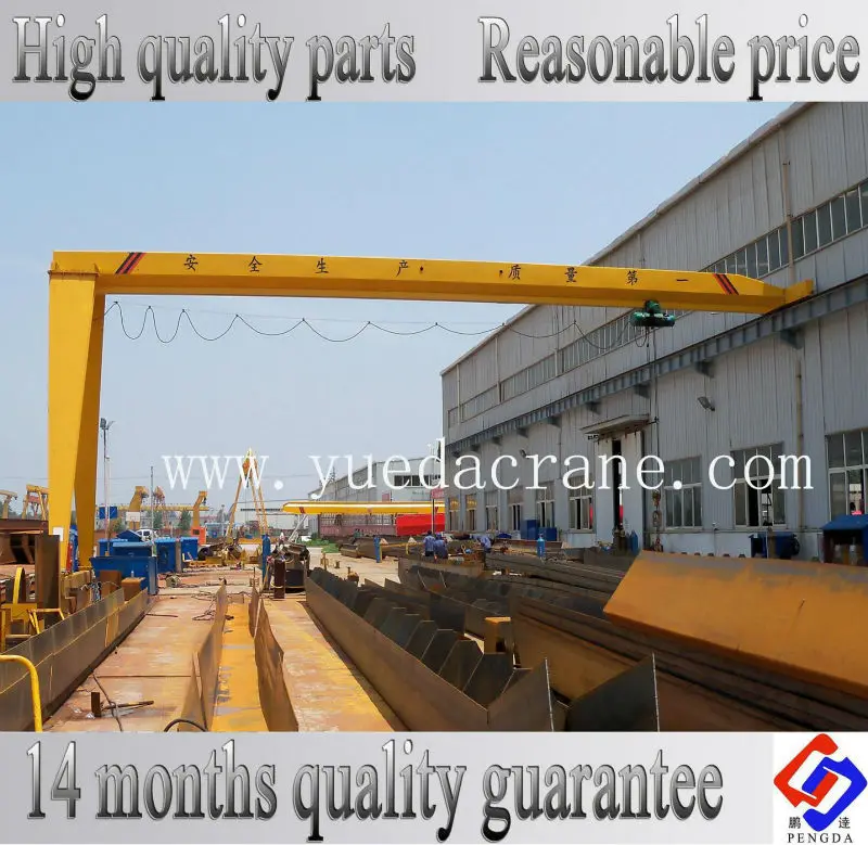 1ton 2ton 3ton 5ton 10ton single girder Semi Gantry Crane With Electric Hoist