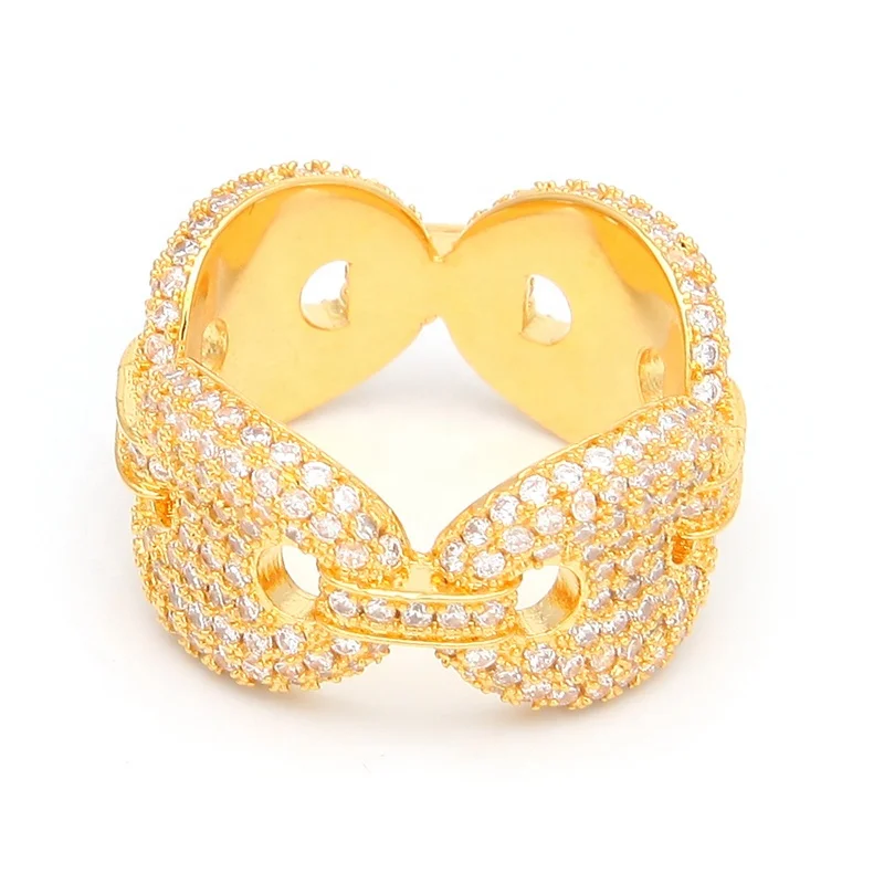 Misterjewelry newest gold gay men rainbow cz ring