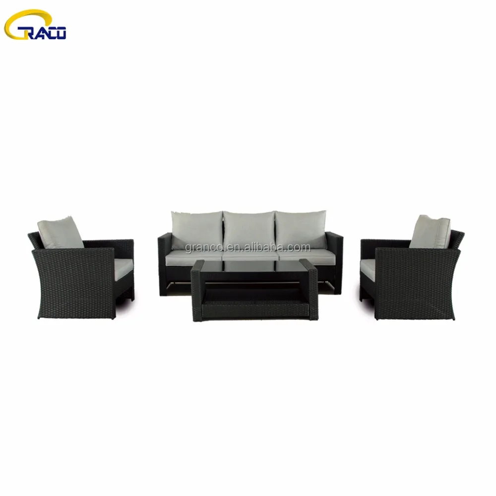 
Hot sales rattan sofa set leisure garden furniture outdoor K/D design 