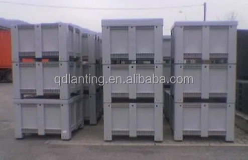 Heavy Duty Large OEM Customized Rigid Solid Industrial Food Grade Euro Plastic Pallet Box (1200x1000x760mm)