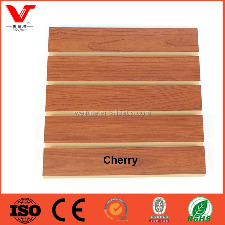 Special Red Color Melamine Slatwall MDF Slotted Board Panel