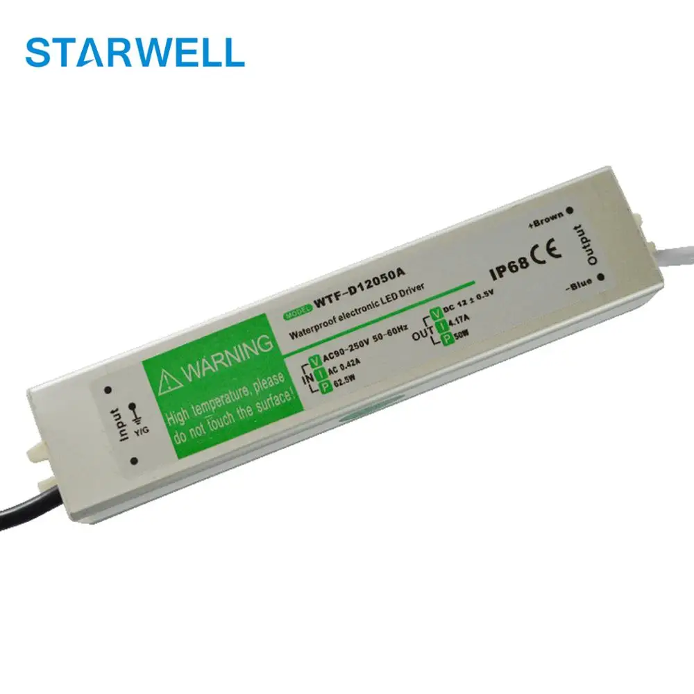  WTF-D12050A 12V / 24V постоянное напряжение Тип 50W IP67 Светодиодный