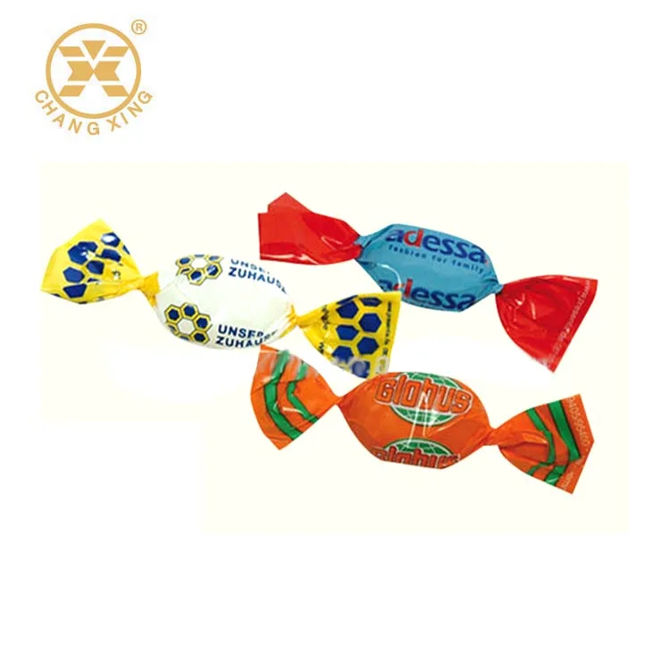 Metallized pet film manufacturer pvc lollipop candy wrapper twist film lollipop wrappers heat shrink