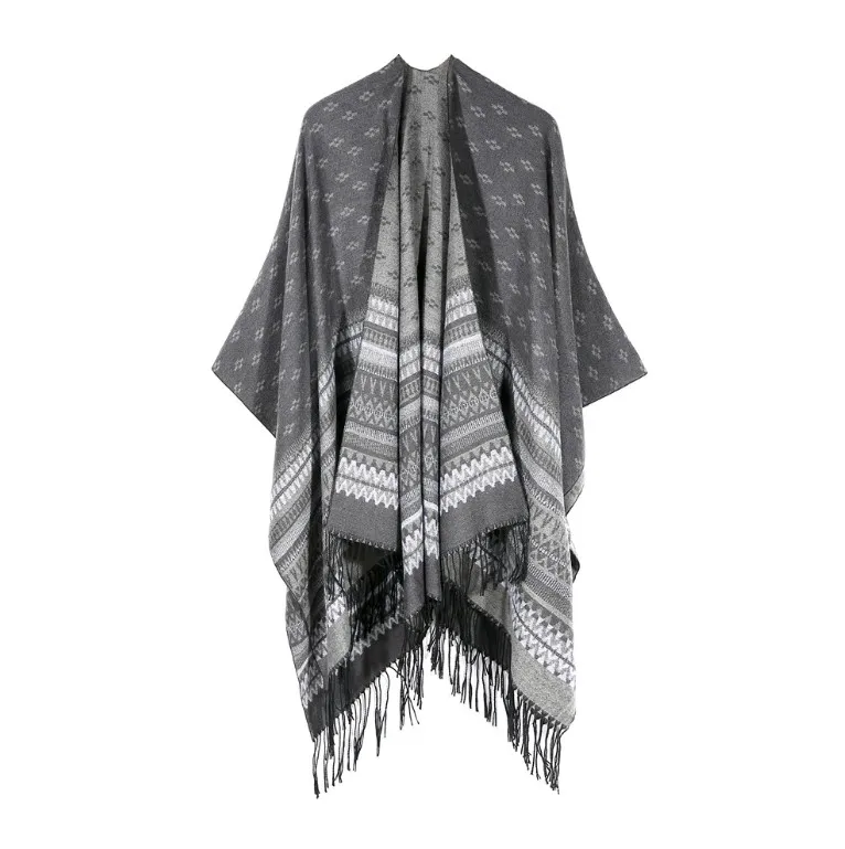 Hot sell Latest Design 2019 Winter Warm Wool Shawl Mexican Poncho for Women