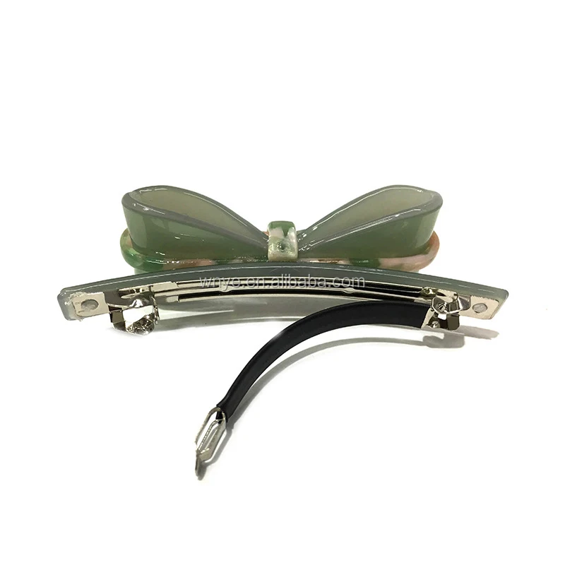 
Wholesale Cross Bow Crystal Hair Clip Ladies Cellulose Acetate Hair Barrette 