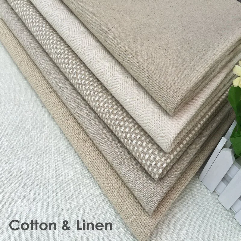 
150CMx100CM Contemporary Heavy Linen Cotton Fabric Natural Woven Upholstery DIY Eco-friendly Sofa Cover Fabric Width 145 cm Sell 