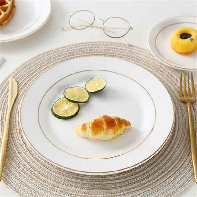 Hot selling Creative New Product Luxury Gold Rim Bone China Charger Plates/dishes