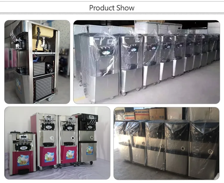 
Three Flavors 201 Stainless Steel Air Pump Soft Serve ice cream making machine commercial 