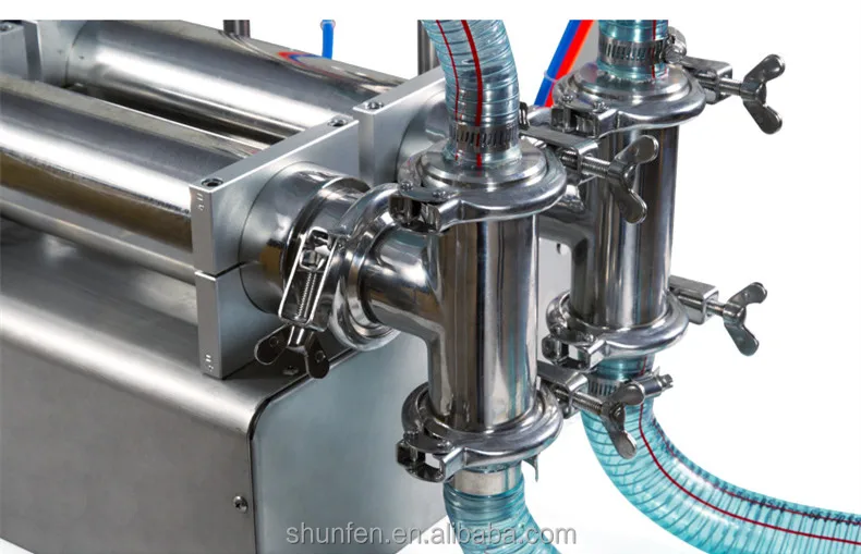 Small Semi-auto Piston Double-head Honey Filling Machine (pneumatic liquid filling machine, soap filler, oil filling machine)