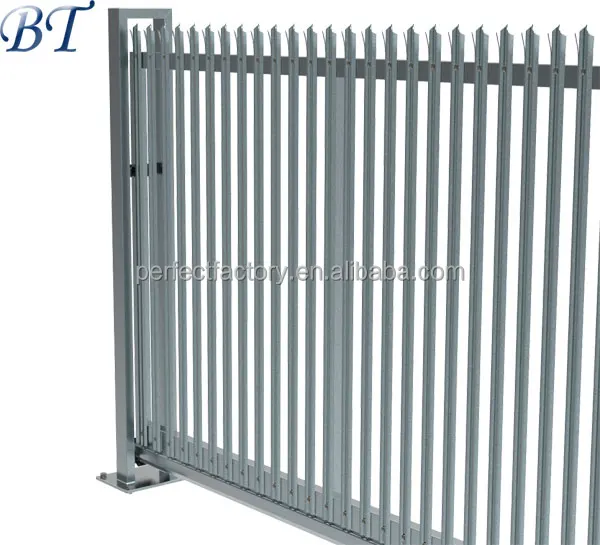 
High Quality palisade /palisade fence / galvanised steel picket palisade sliding gate 