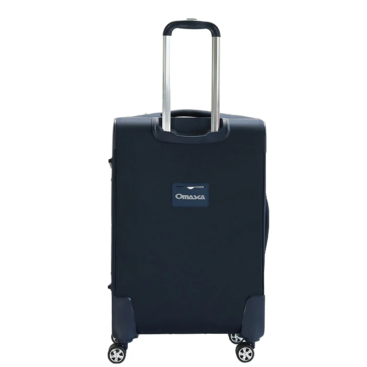 Blue color nylon fabric 3 pcs 20 24 28 inch soft handle travel style luggage trolley bag set with four wheels