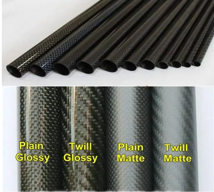 The 4PCS 3k 100% Full Carbon Fiber Circular Tube Twill Matte 500mm Length
