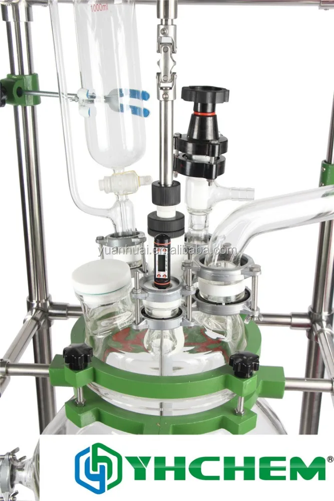 Lab fluidized bed reactor with borosilicate lab glassware and surface