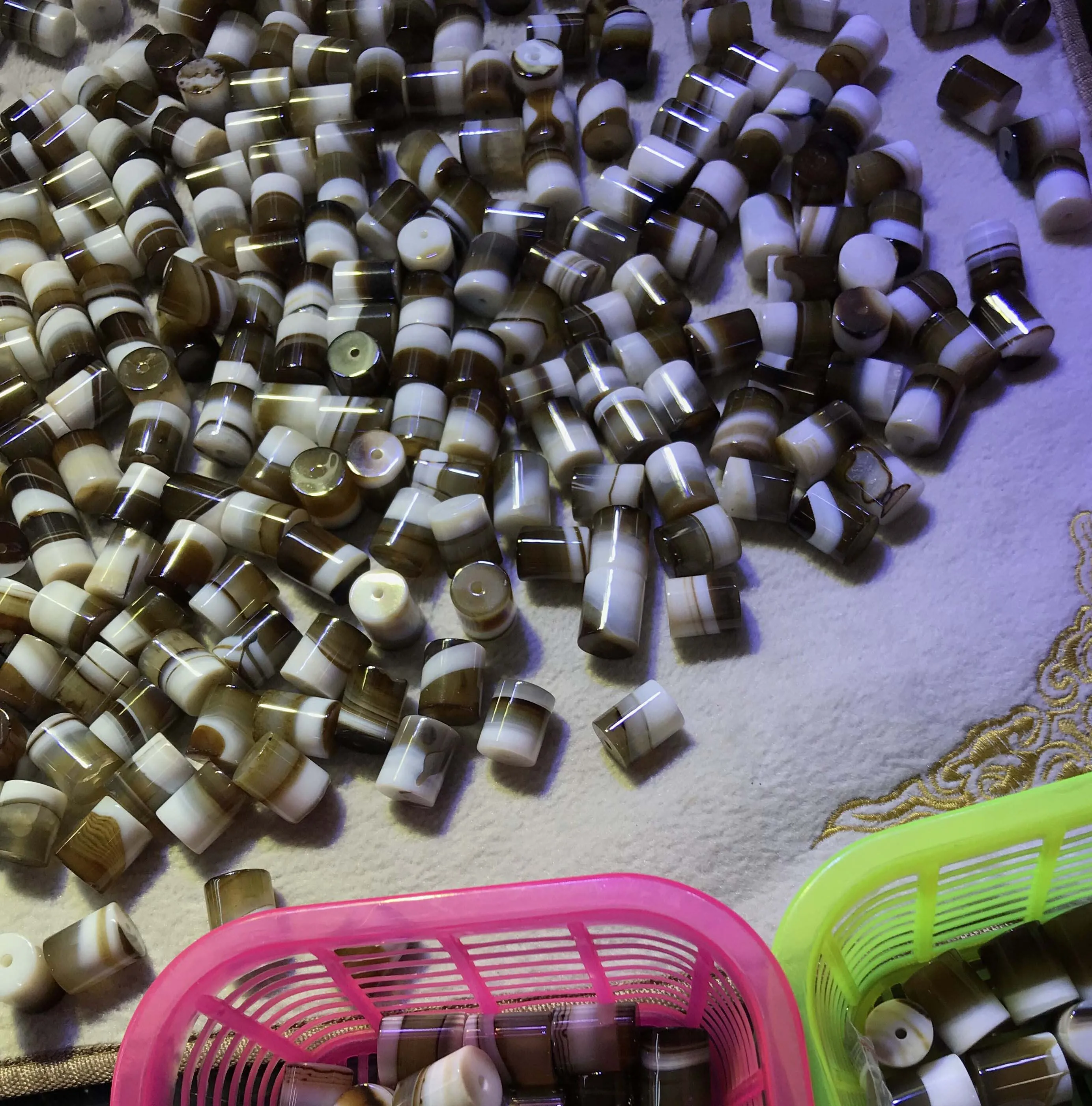 2mm hole cylinder Madagascar agate beads 15x18mm agate barrel beads with 2mm hole