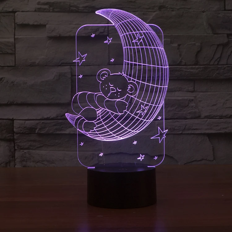 3D Illusion moon Lamp Led night Light Bases for motion lamp