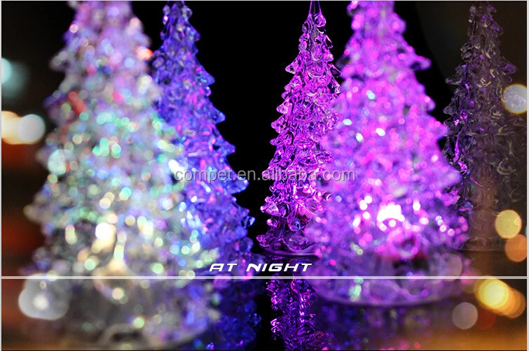 Luminous night market stalls selling toys colorful Crystal acrylic Christmas tree