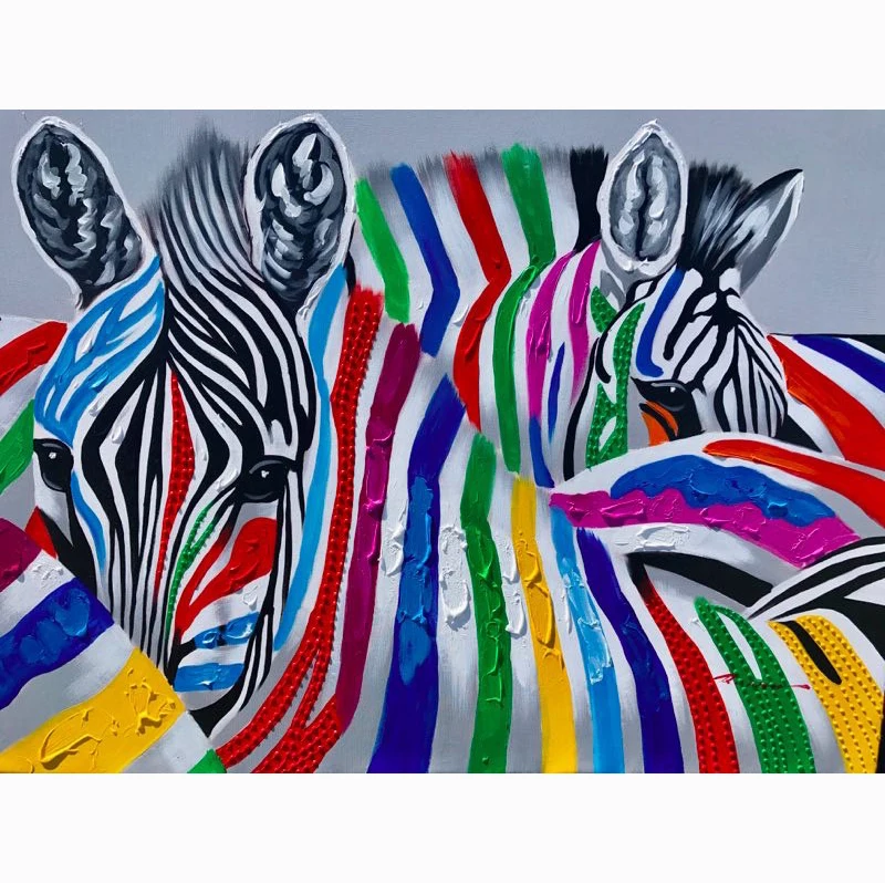 Домашний декор интерьер дизайн ручной работы Зебра холст масляная живопись настенное