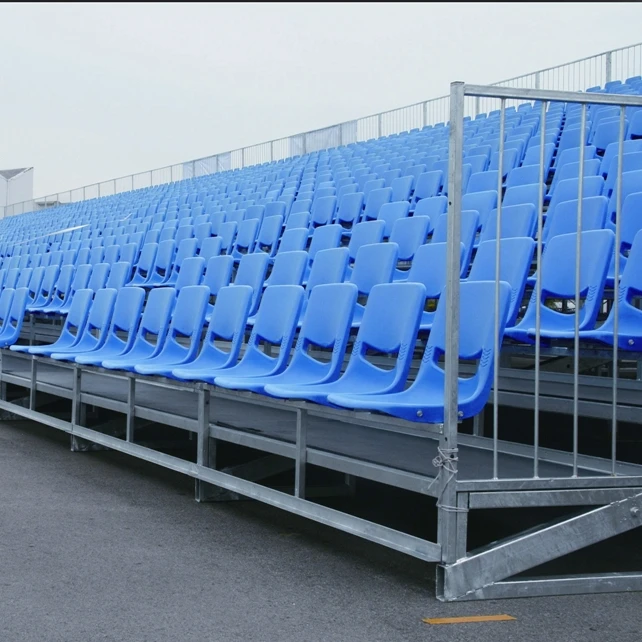 High quality Fabric Tip-up Basketball Used Stadium Bleachers Steel Leg Platform Plastic Seat Portable China Supplier Gym