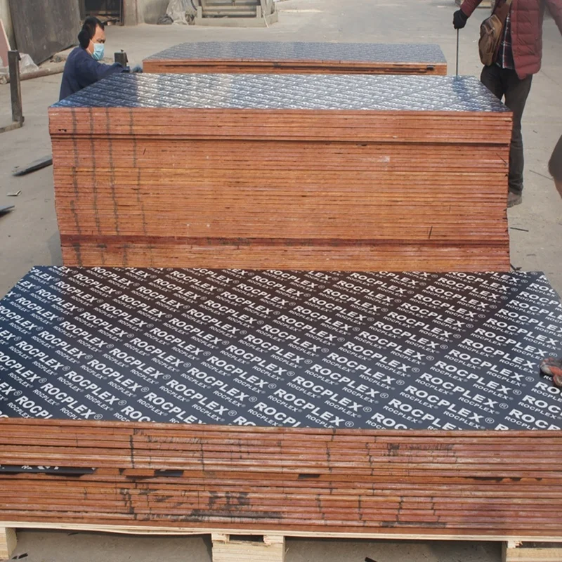 
double hot press brown film 18mm brand name film faced plywood from rocplex company 