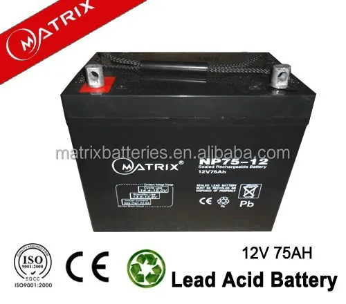 
High quality 12v 75ah capacity stationary agm deep cycle battery prices 