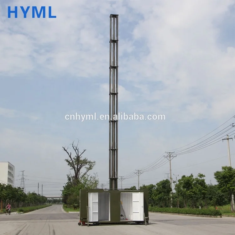 15m telescoping antenna masts tower and mobile telecom antenna tower mast in shelter