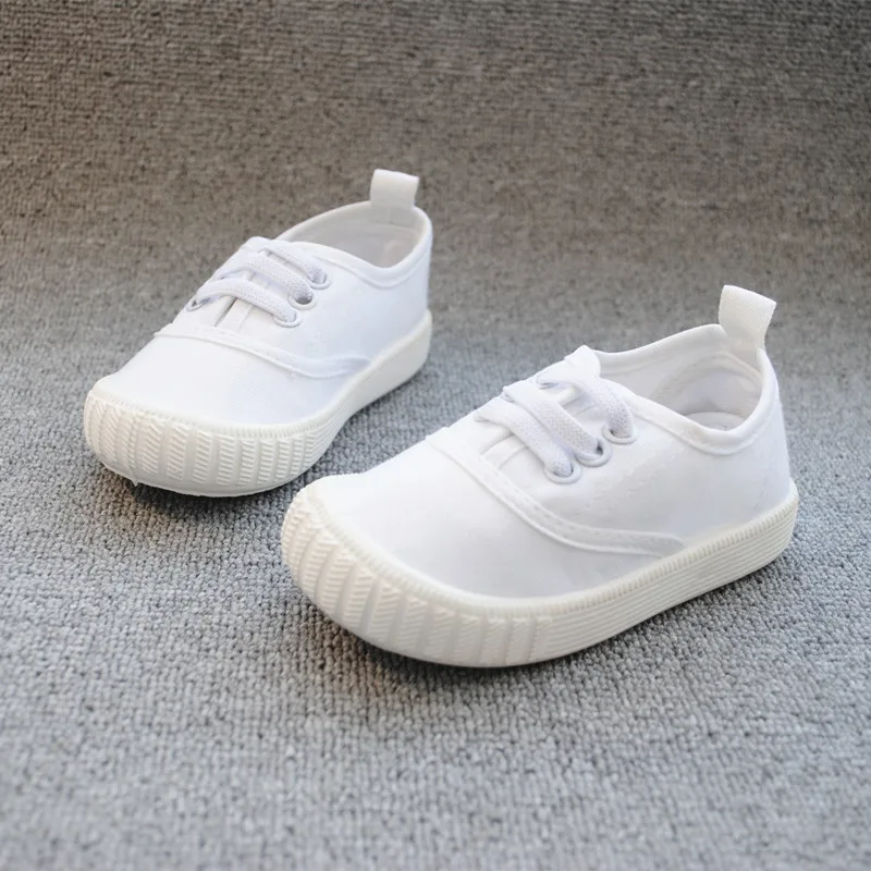 
Summer Hot Sale Blank Canvas kids casual sneakers black white grey basic color kids walking shoes 