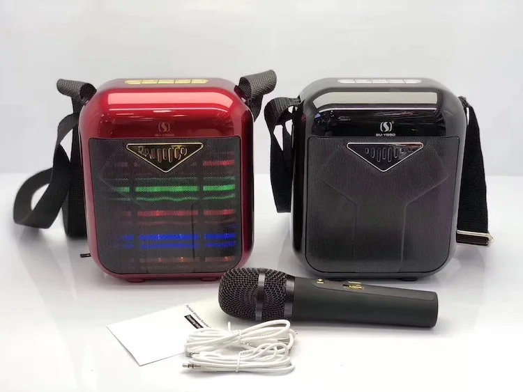 Karaoke speaker with microphone portable outdoor karaoke speaker YS-A21 wireless support BT/USB/TF card/Aux/FM functions