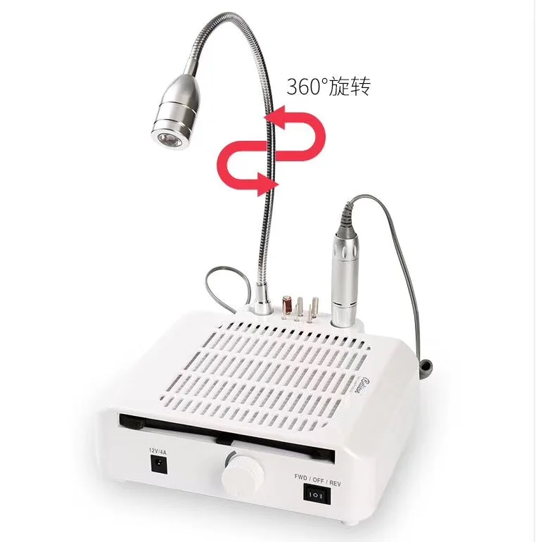 60W 35000RPM Nail dust collector Nail Drill Machine with table light