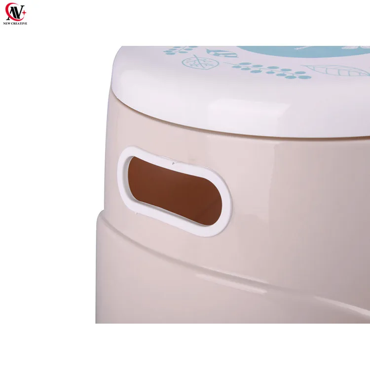 Round New Design Foot Stool cartoon Foot Rest Plastic chair with handle for kids