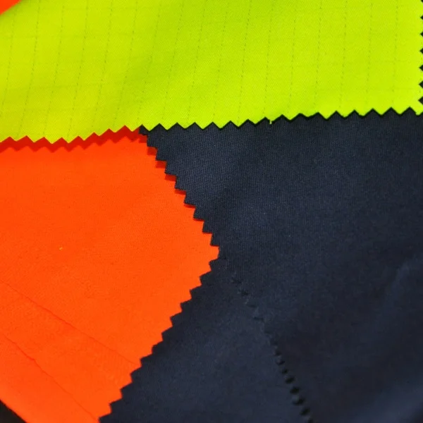 high vis fluoresce modacrylic viscose flame retardant fabric for protective clothing