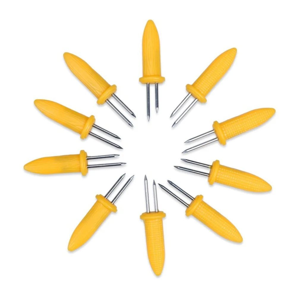 BBQ Grill Accessories Stainless Steel Corn Holder, Corn Skewers, Corn Cob Holder