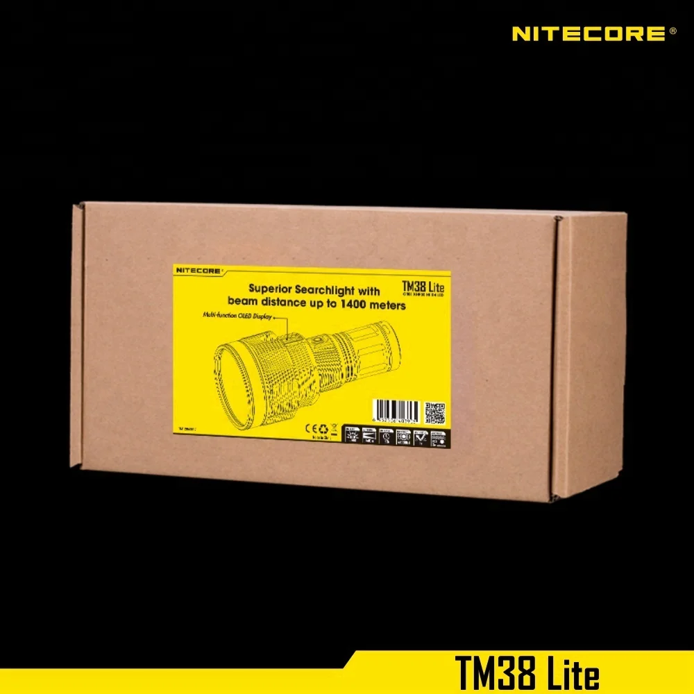 NITECORE TM38 Lite 1800 люмен 1400 м расстояние луча 18650 IP68 алюминиевый сильный спасательный тактический светодиодный