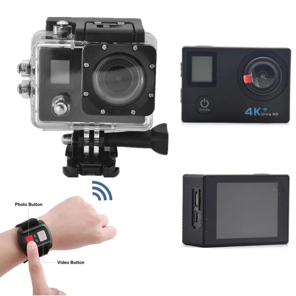 Sports Camera 4K ultra HD Dual Screen 1080p Remote Remote Wifi 40m Waterproof Action Camera
