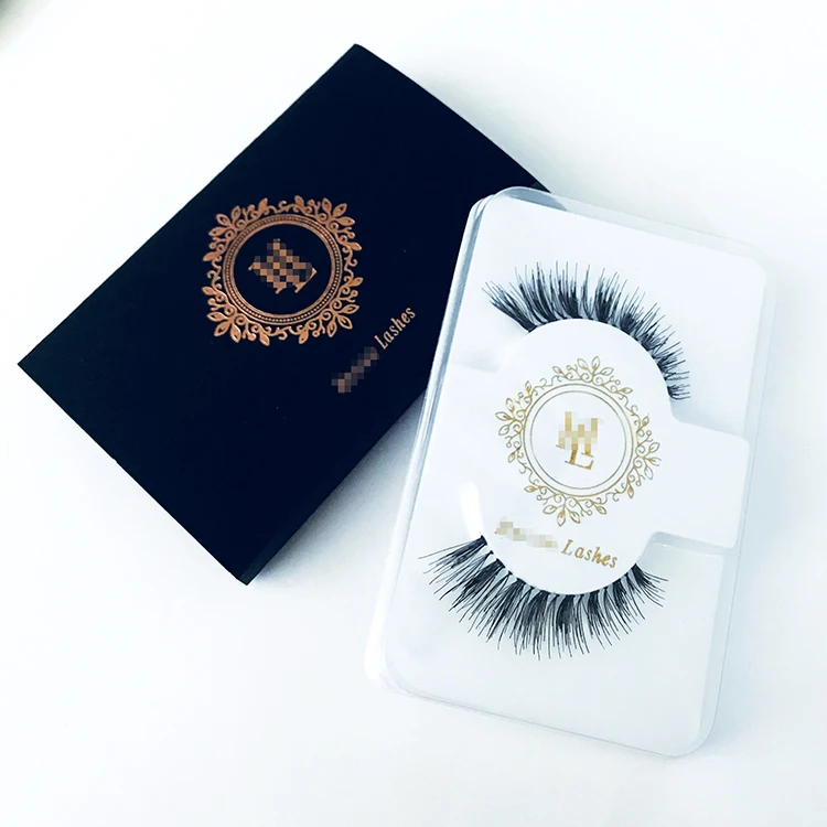 
custom plastic eyelash trays packaging sleeve real human hair eyelash 