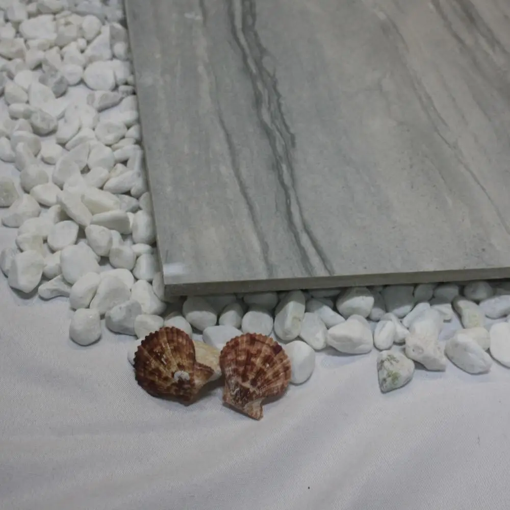 
Glossy surface light grey marble look polished glazed porcelain floor tile 