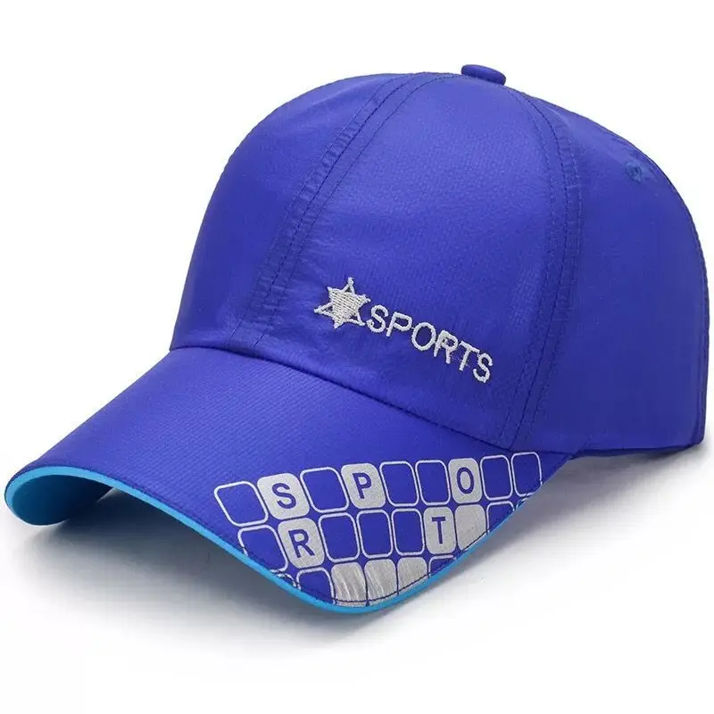 6 panel with embroider and fluorescent strip baseball caps and hats men polyester sports cap