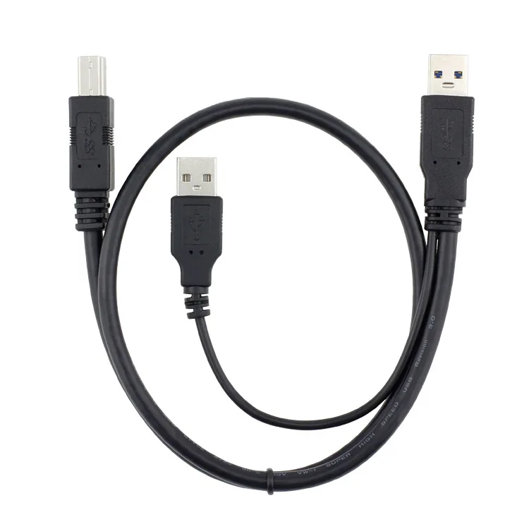 USB y cable 1 male 2 male usb 3.0 printer cables with power supply