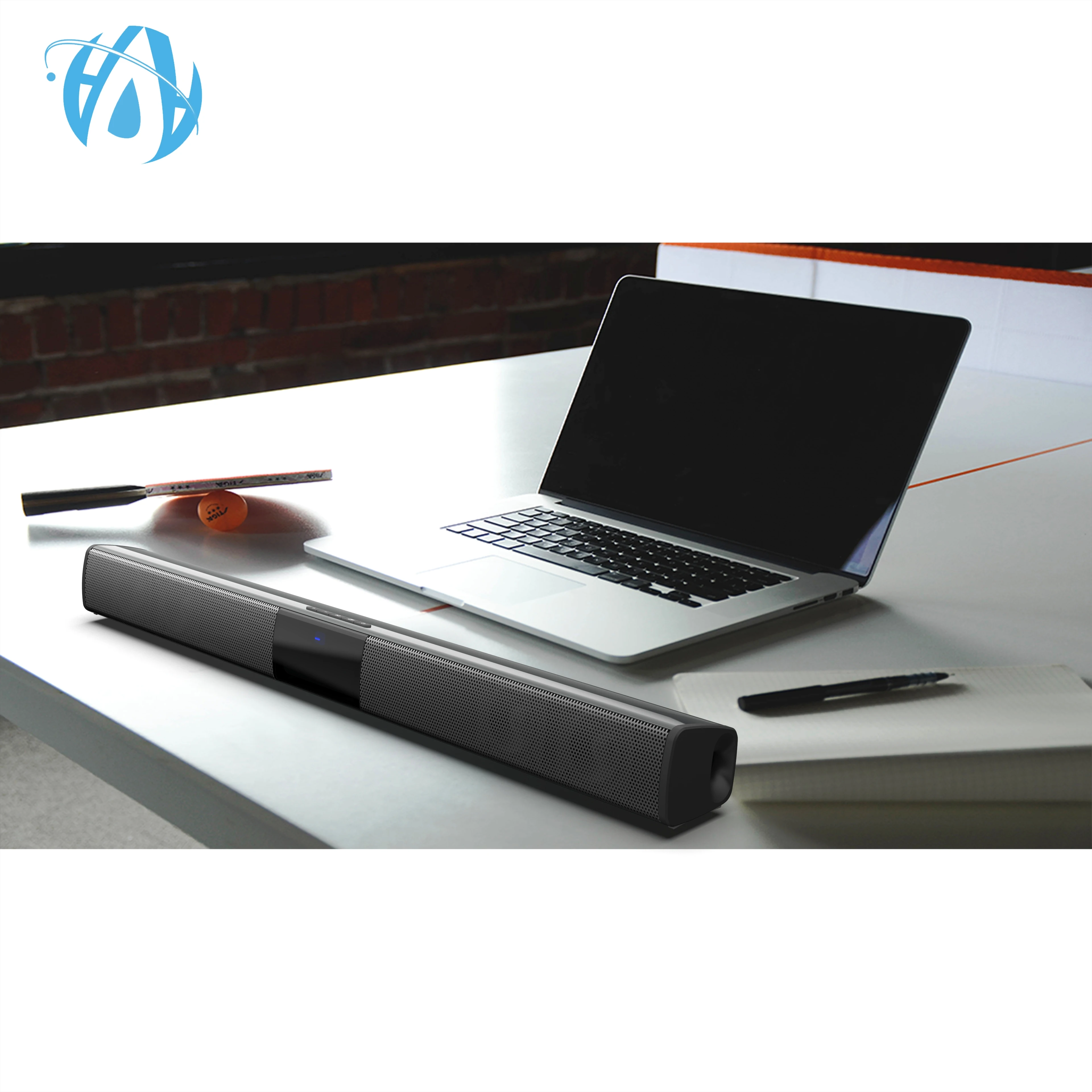 Best Quality 20W Home Theatre System 2.0 Ch Sound Bar Speaker Stereo Bass TV Soundbar with Remote control ,RCA,AUX,TF Card