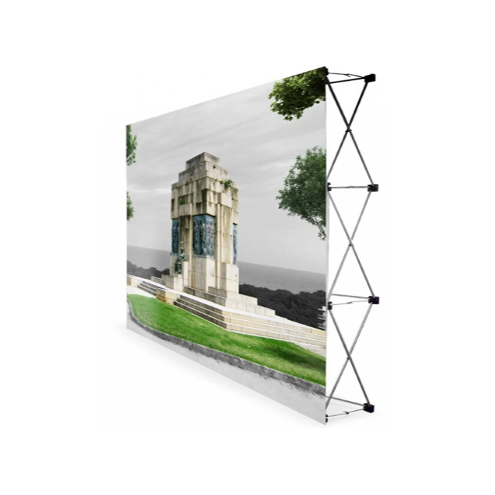 Shop 3X4/10FT Po  tension stretch advertising logo printed fabric pop up back wall booth banner display stands