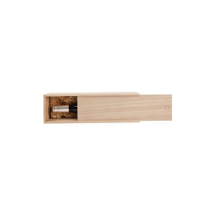 Wholesale Unfinished Wooden Wine Box With Slide Top
