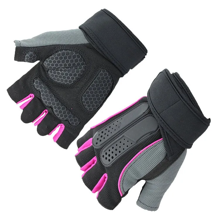 
Protective Hands Half Finger Fingerless Fitness Gym Gloves With Wrist Support 