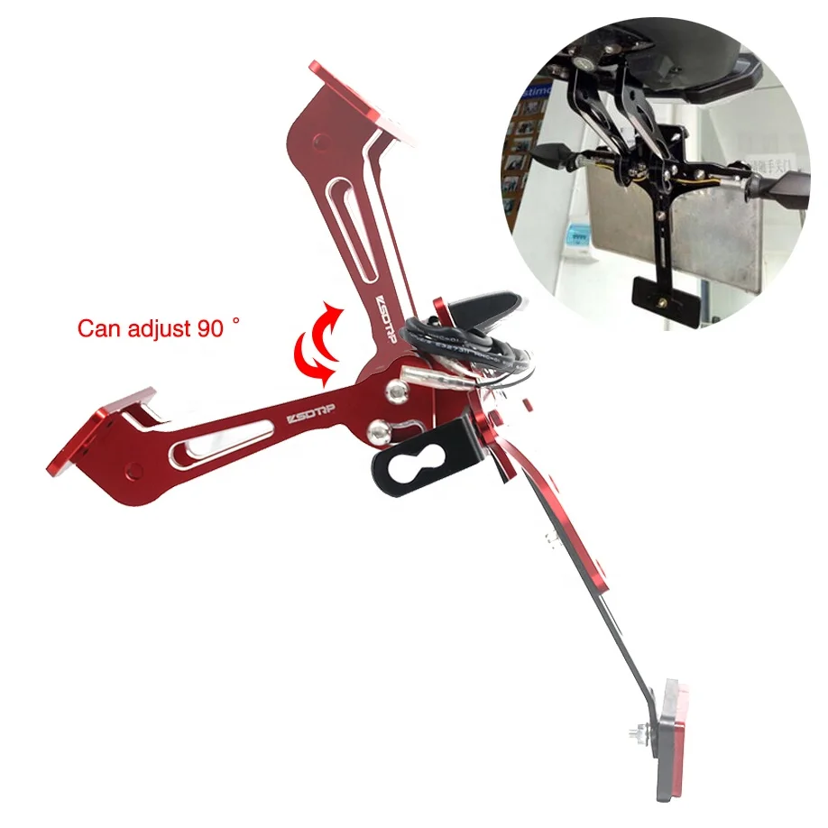 CNC Aluminium Motorcycle License Plate Bracket Holder LED Light For GSXR 600 750 1000 CBR 250R 600RR 1000RR